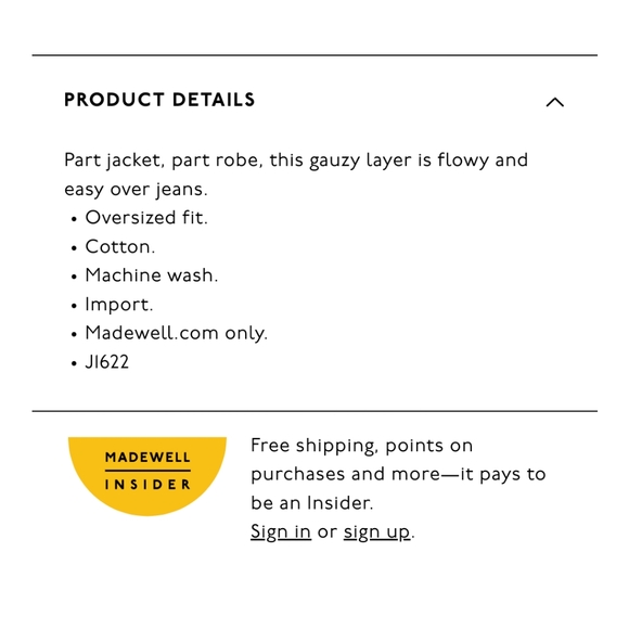 Madewell Robe Jacket - Picture 9 of 9